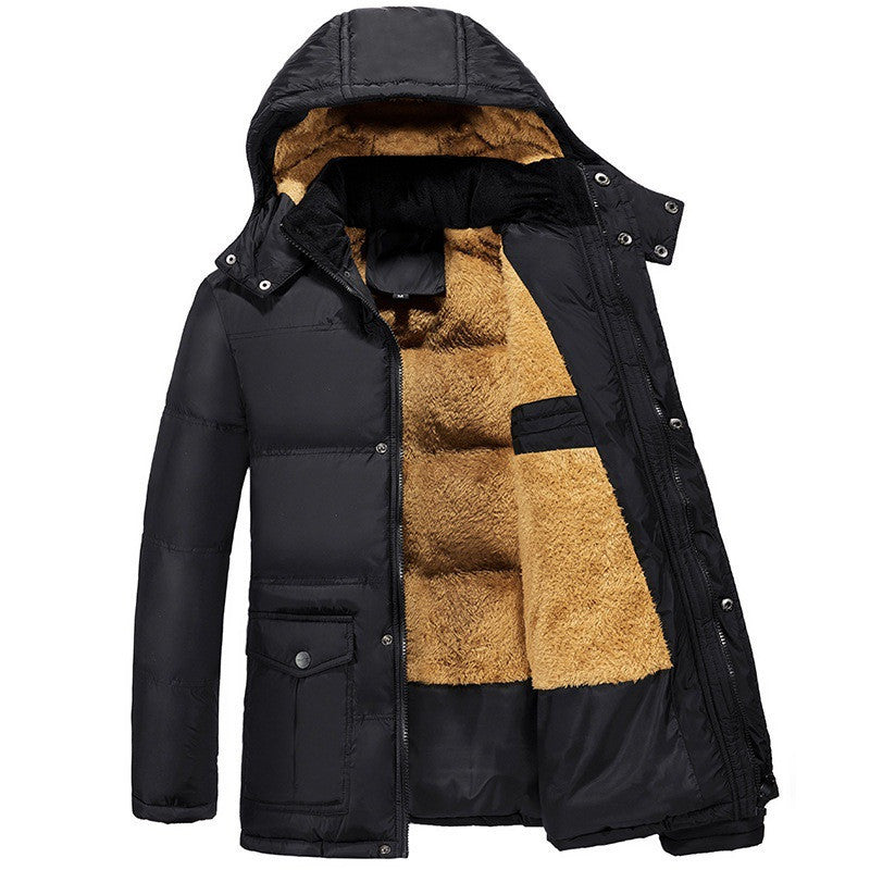 Clothing plus velvet padded jacket men winter - Edosmi