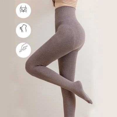 Winter High Waist Leggings With Sock Fashion Slim Pantyhose Warm Thin Legs Pants Women Clothing - Edosmi