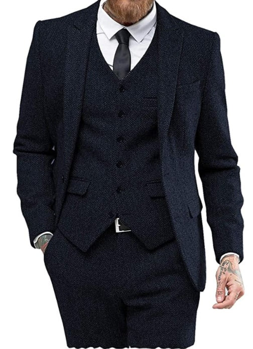 Men's suit three-piece suit suit - Edosmi