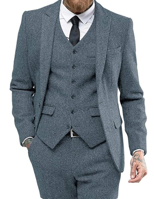 Men's suit three-piece suit suit - Edosmi