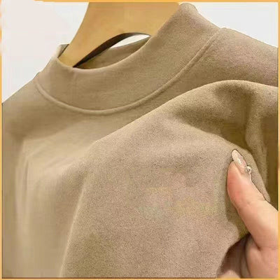 Men's Undershirt Half Turtleneck Solid Color Long-sleeved T-shirt Autumn Clothes - Edosmi