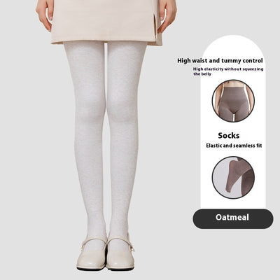 Winter High Waist Leggings With Sock Fashion Slim Pantyhose Warm Thin Legs Pants Women Clothing - Edosmi