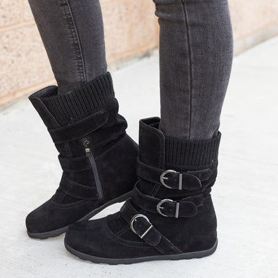 Casual Winter Boots Strap Buckle Shoes - Edosmi