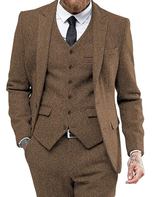 Men's suit three-piece suit suit - Edosmi