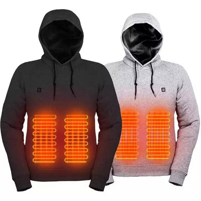 New Outdoor Electric USB Heating Sweaters Hoodies Men Winter Warm Heated Clothes Charging Heat Jacket Sportswear - Edosmi