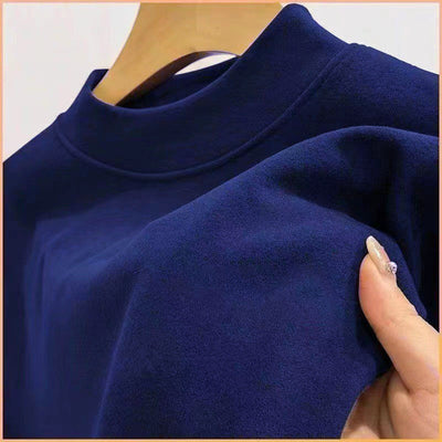 Men's Undershirt Half Turtleneck Solid Color Long-sleeved T-shirt Autumn Clothes - Edosmi